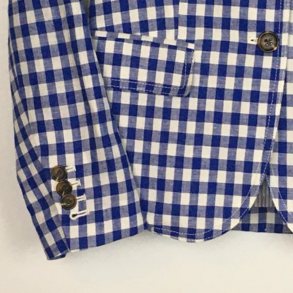 NEW J Crew Campbell Blue Blazer In Gingham NWOT - Picture 4 of 8